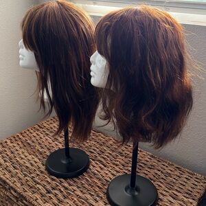 100% human hair Brown Women's Wigs Short and long . Selling as a bundle